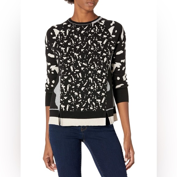 NWT NIC+ZOE Women's Whimsy Sweater, Black Multi - Picture 1 of 8